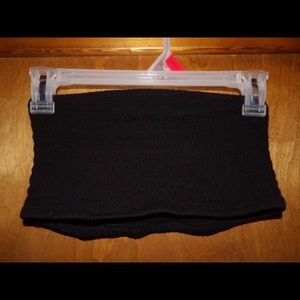 No Boundaries Ruffled Black Tube Top